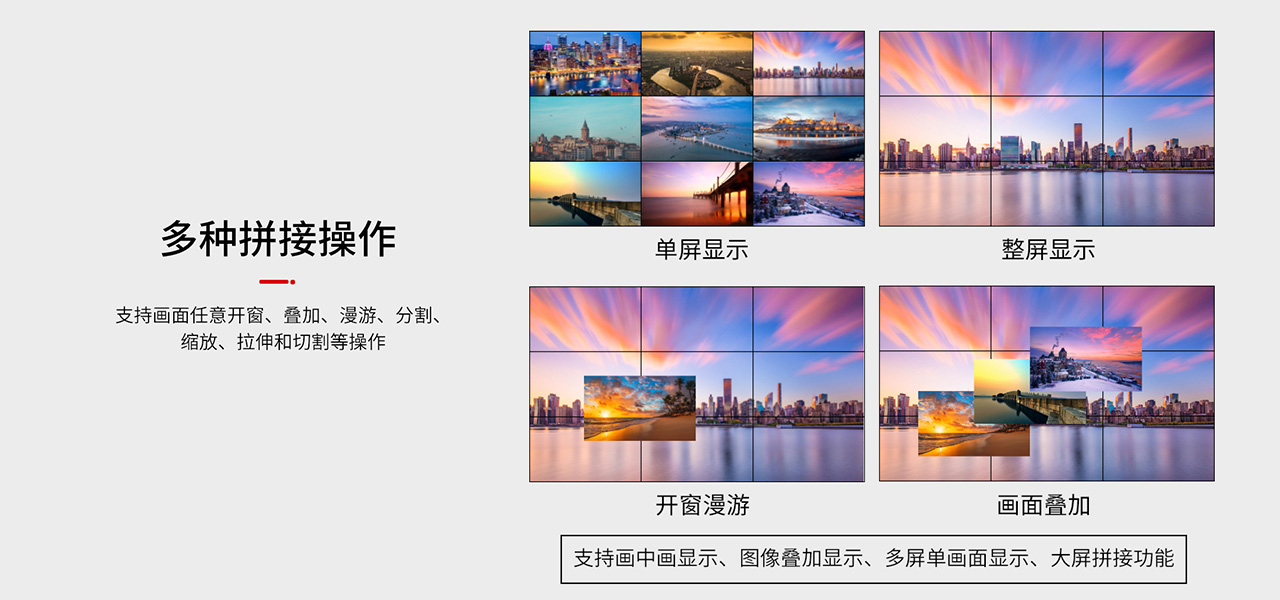 麦森特插卡式一体拼接处理器多种拼接操作